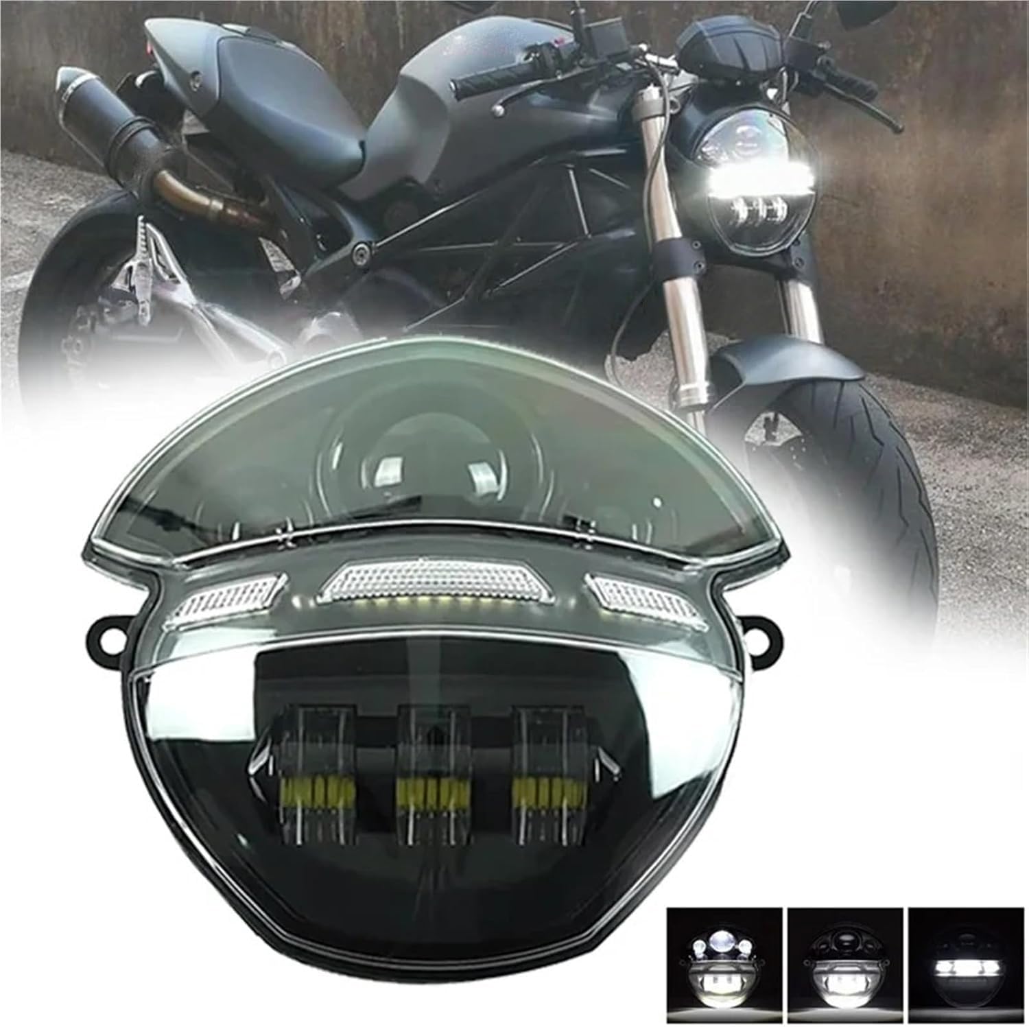 reflektor motocyklowy Dla Ducati Dla Monster 1100 1100S 2009-2010 Zestaw reflektorów LED Światło do biegania