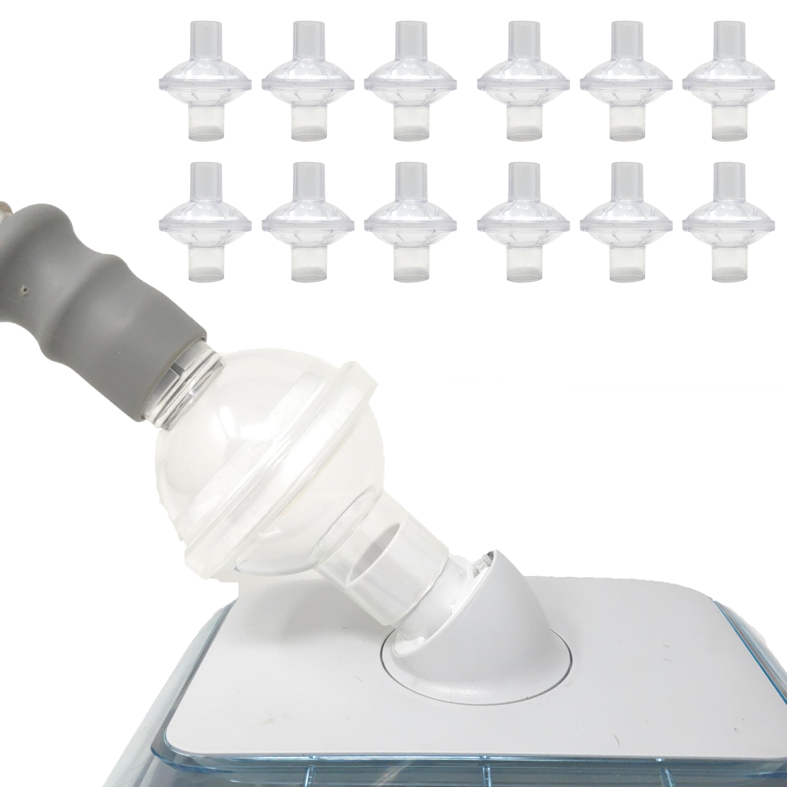 Mars Wellness Universal Fit CPAP Inline Filter for CPAP Machines - Compatible with Resmed, Dreamstation Machines - 12 Pack