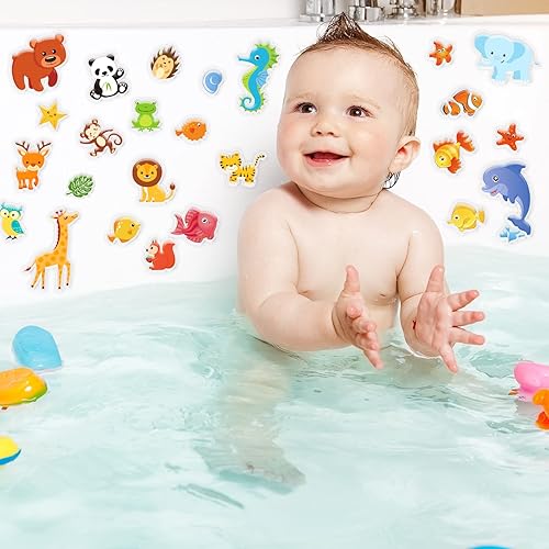 Miniatura 5 de Tevxj 40 adhesivos de gel gruesos de animales de la selva y del mar para ventana, puerta, decoración del hogar, suministros de fiesta, niños