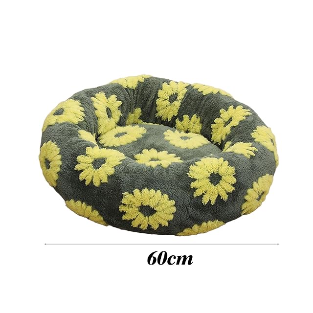 Foto 2 de 6 de Shienfir Cama redonda para perros con bordes elevados, cómodo nido para mascotas, dona, gato, felpa, suave