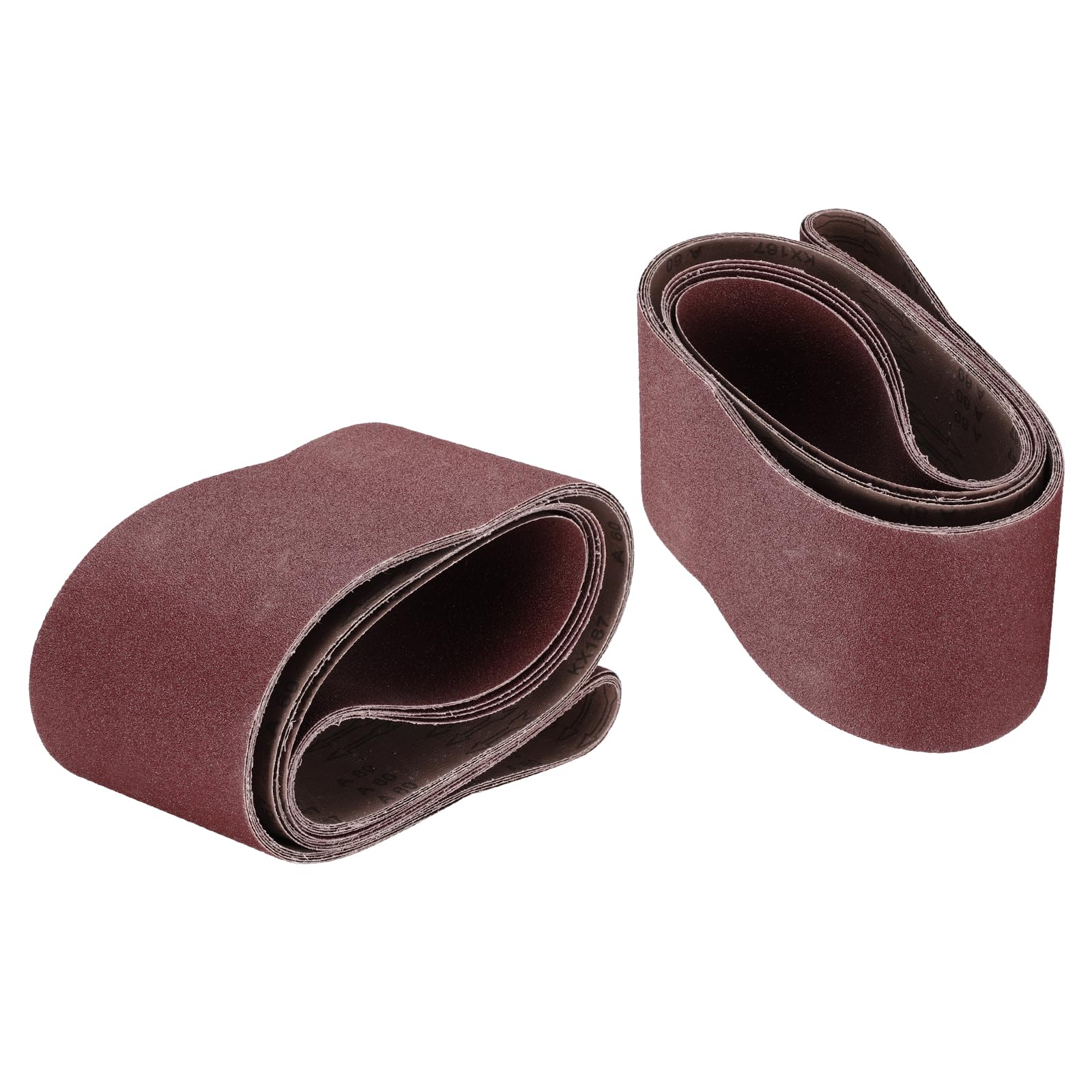 QUARKZMAN 5Pcs De Bandas De Lijado De 6" X 89" Grano 60 Óxido De Aluminio Papel De Lijado Para Pulido Y Molienda De Metal Y Madera, Color Marrón Rojizo