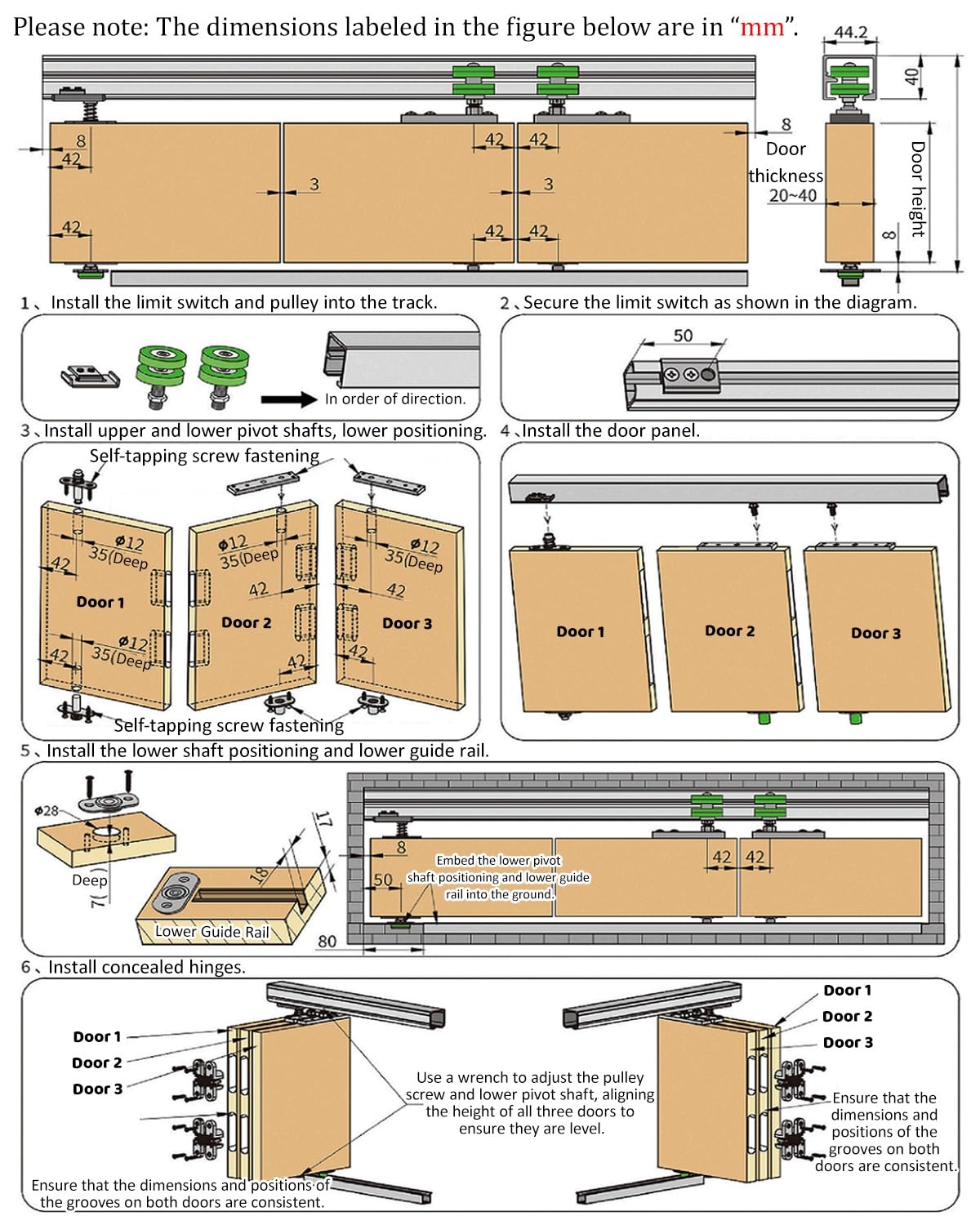Binario per Porta Scorrevole Kit di Binari per Porte Scorrevoli A Soffietto, Kit di Binari per Armadi Pieghevoli, Guida per Porta A Zanzariera per Patio A 2 o 4 Ante(4-door,4000mm/157 inch)