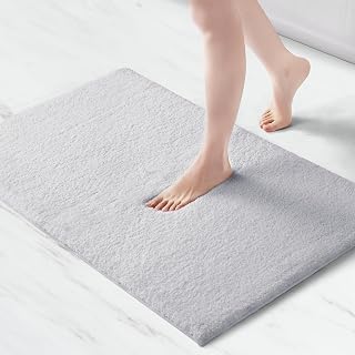 Madison Park Marshmallow Super Soft & Absorbent Bath Rug, 24 x 40, Silver