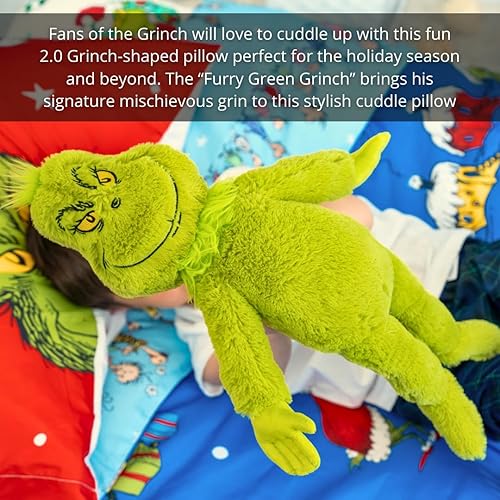 Miniatura 2 de Franco Dr. Seuss The Grinch - Ropa de cama de felpa súper suave de 20 pulgadas para acurrucarse, (producto oficial)