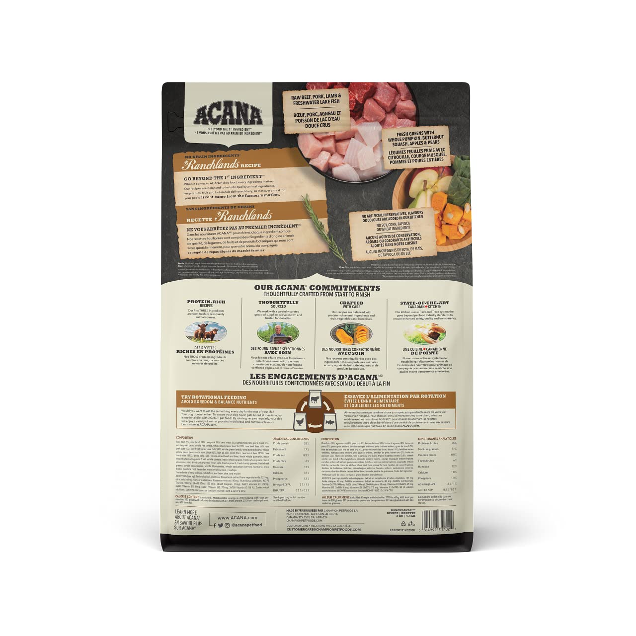 Acana Ranchlands Comida para Perro 11.4 Kg 11400 g