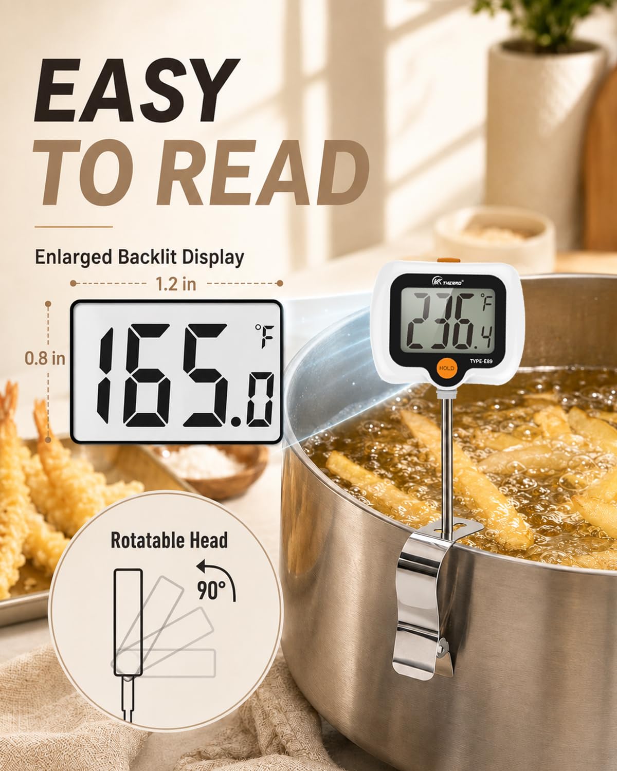 Digitales Süßigkeitenthermometer für Küche, Kochen und Süßwaren