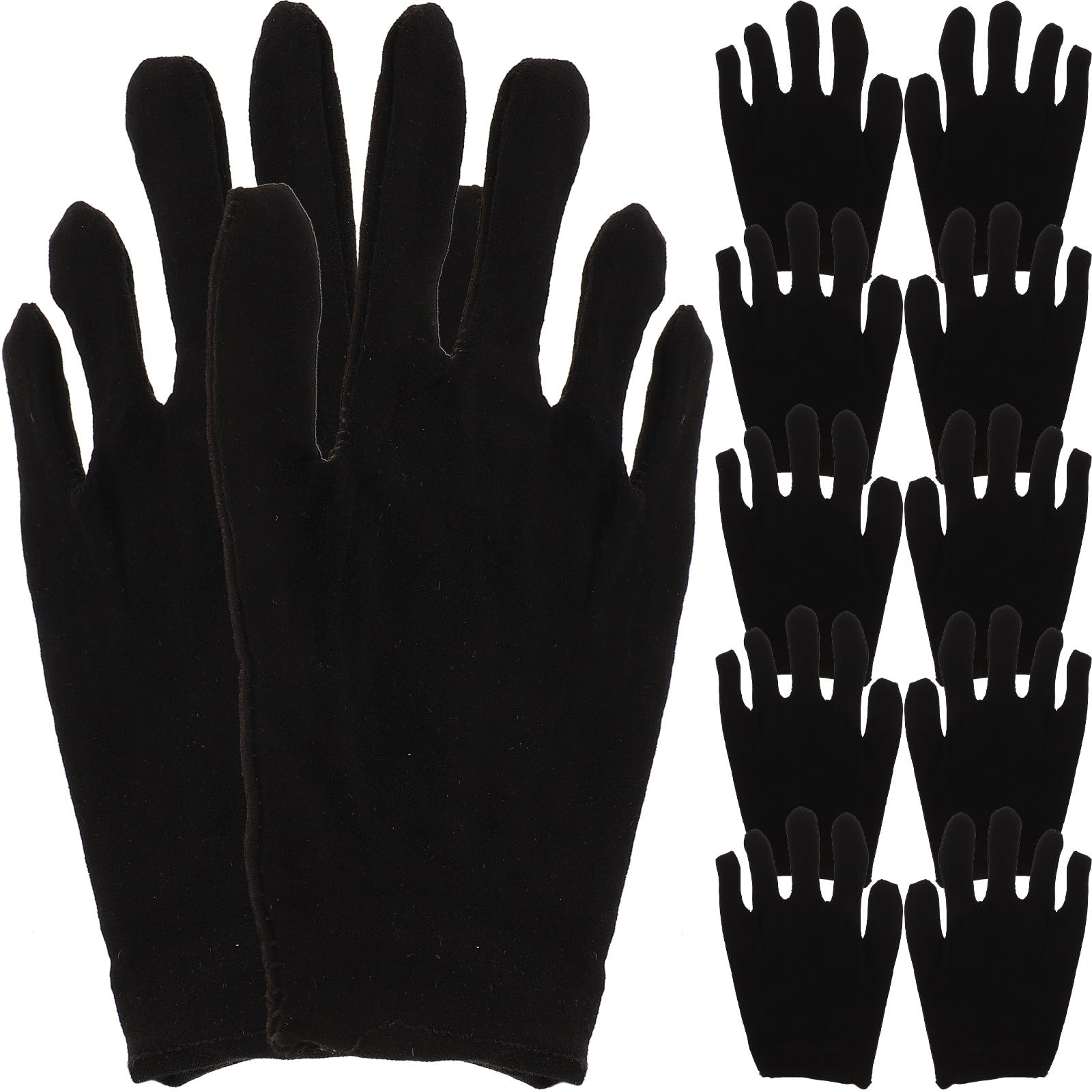 Guantes de algodón negro lavables con textura cómoda para protección de manos 8