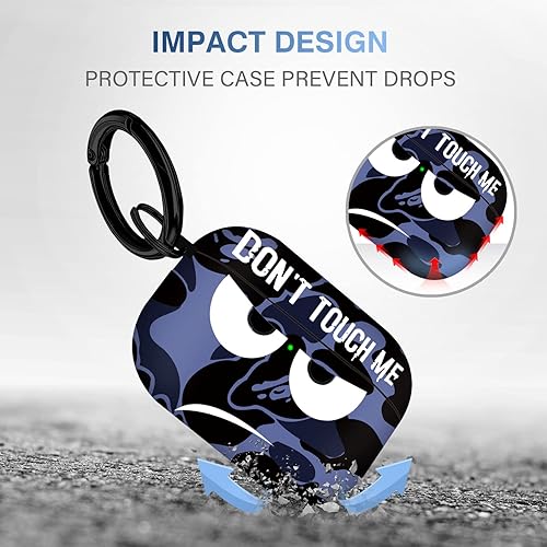Miniatura 3 de Funda para Airpods Pro de 2 generación 2022, Don't Touch Me para Airpods Pro 2 con llaveroFunda suave y bonita a prueba de golpes para mujeres y