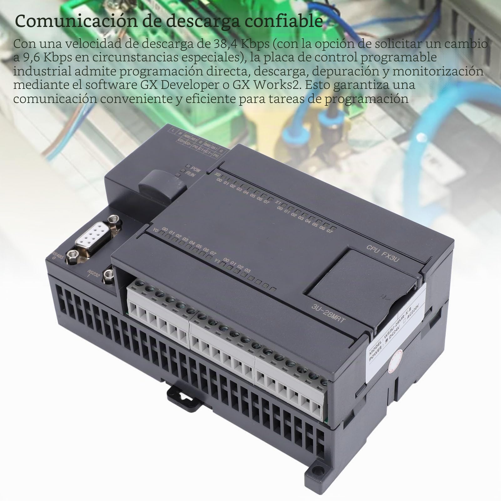 Módulo PLC Industrial 16 Entradas 12 Salidas DC24V Controlador Lógico Programable con Relés para Automatización Industrial y Control de Procesos