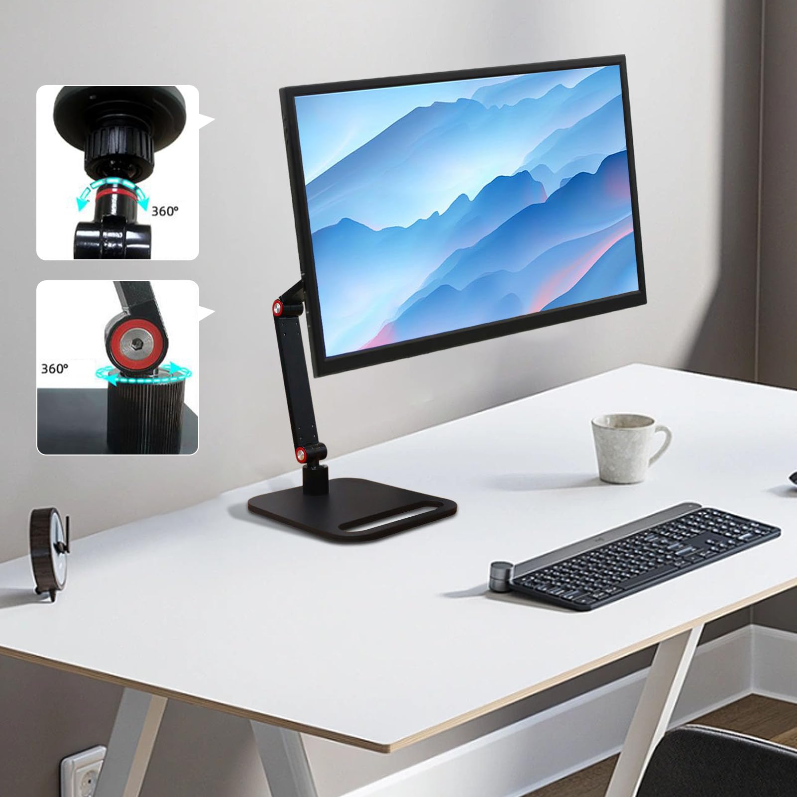 Supporto Magnetico Per Telefono Da Scrivania Base Rotante Pieghevole A 360 | Regolabile Per Cellulari per Famiglia, Adulti, Uomini, Donne, Scrivania, Casa, Viaggio, Comodino e Tablet