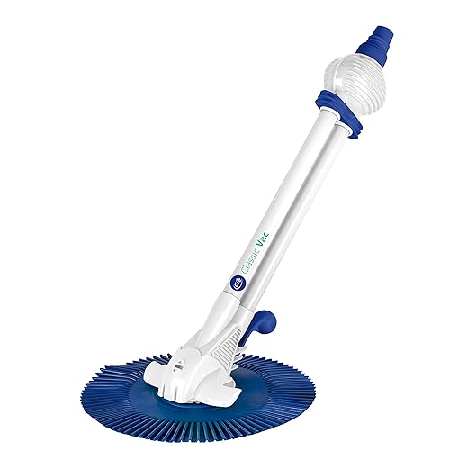 Gre 19001 Classic Vac - Limpiafondos Automático Para Piscina, Con Potencia Minima De 3/4 Cv (0.75 Cv), Color Blanco Y Azul, 84 X 16 X 39 Cm
