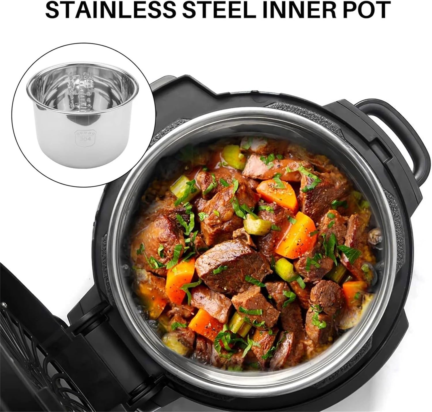 6L Pressure Cooker Inner Pot Rice Pressure Cooker Liner Stainless Steel Inner Pot Minute