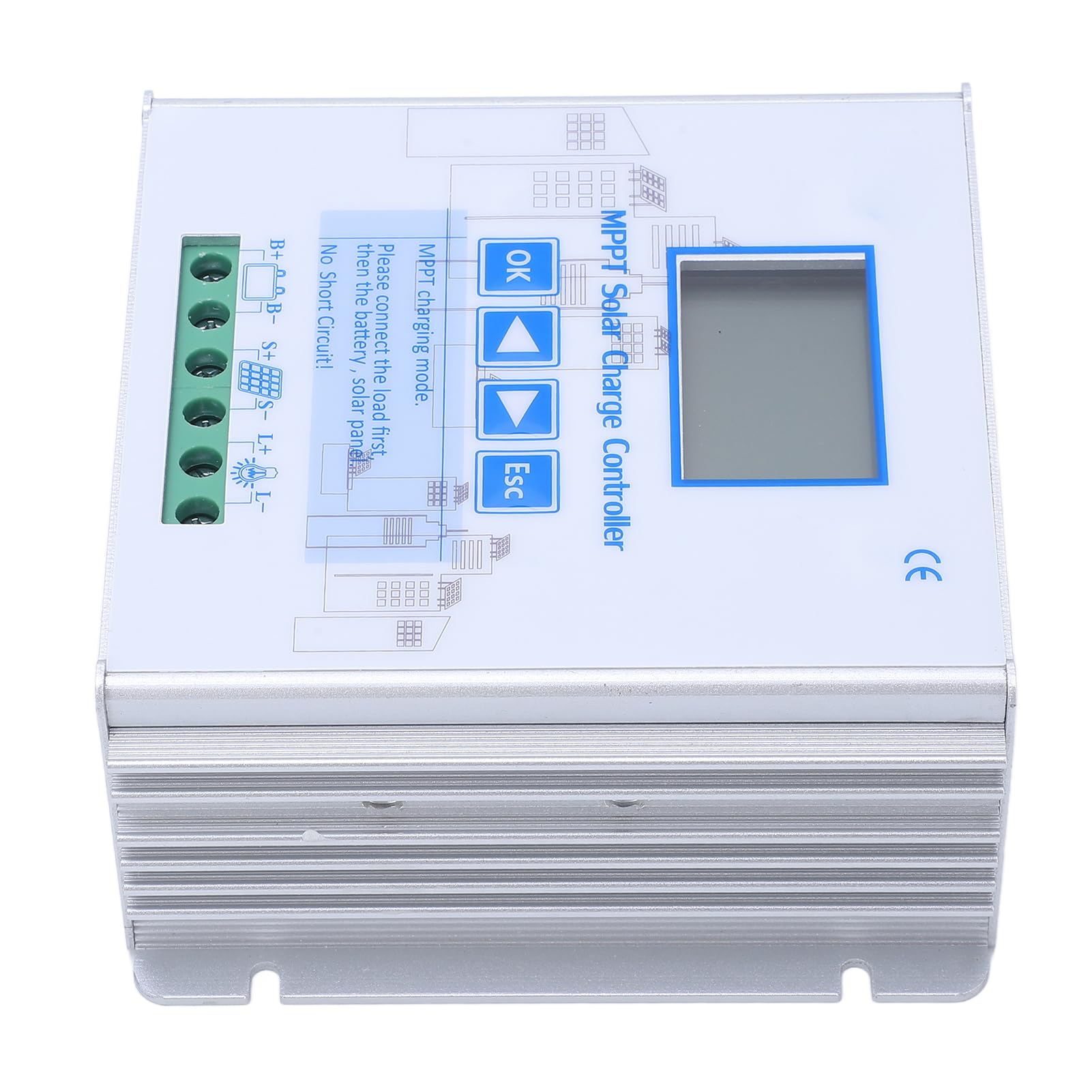 MPPT solarny regulator ładowania 10 A, 24 V, 48 V, wysokowydajny regulator solarny MPPT ze stabilizacją napięcia do baterii litowej, maks. wejście PV 130 V, do kampera, kempingu poza siecią