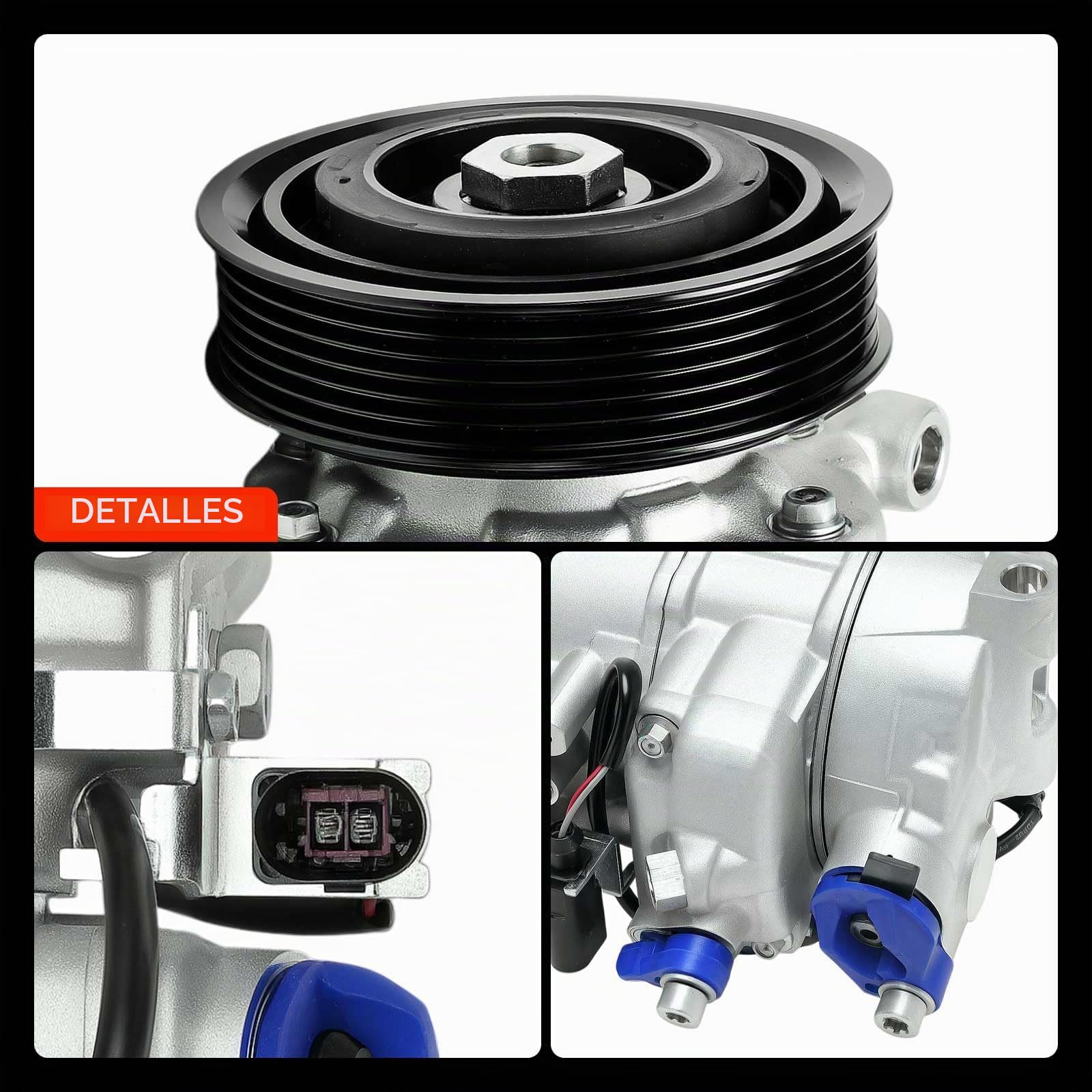 Frankberg Compresor de aire acondicionado con embrague, diésel 7L6820803J | Compatible con: C.a.y.e.n.n.e 9PA, T.o.u.a.r.e.g 7P5 7P6, Q7 4LB, T.o.u.a.r.e.g 7L6 7L7 7LA