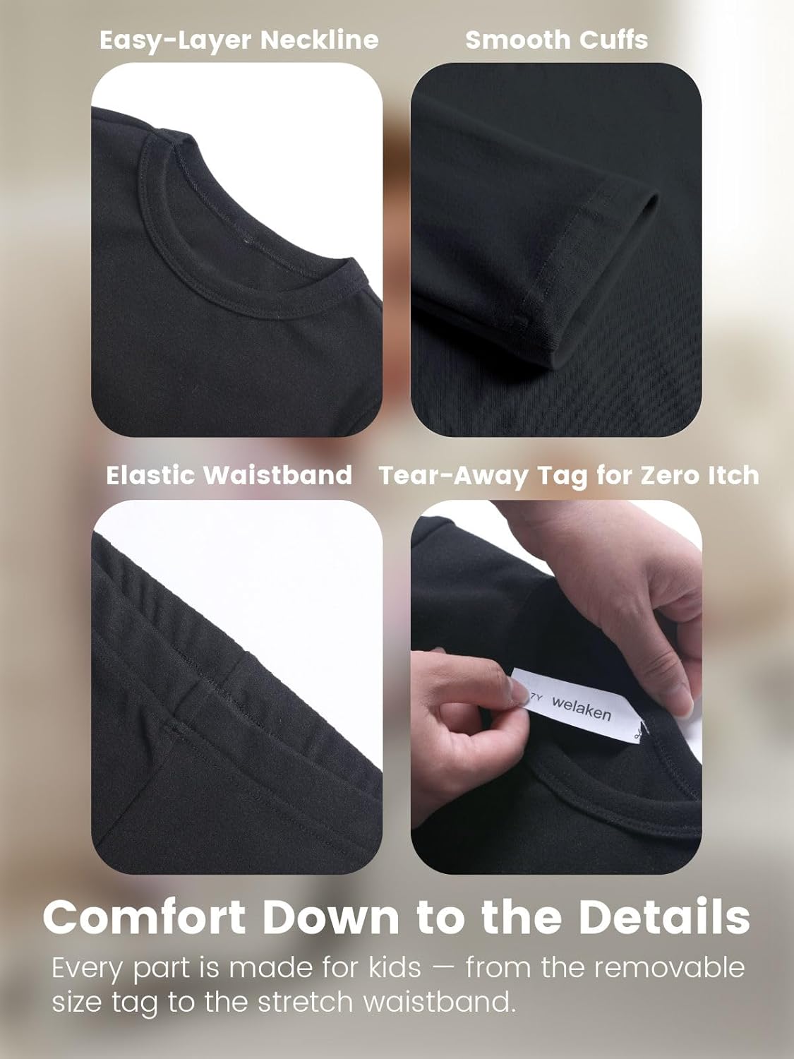 WELAKEN Girls Warm Thermal Underwear Set Kids Winter Base Layer Long Johns Sets for Cold weather/skiing - Image 4