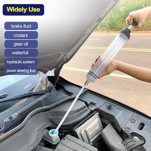 Miniatura 6 de AIGMISON Bomba de transferencia de líquido de jeringa de succión de aceite de 500 cc con manguera, bomba de líquido de freno, extractor de líquido