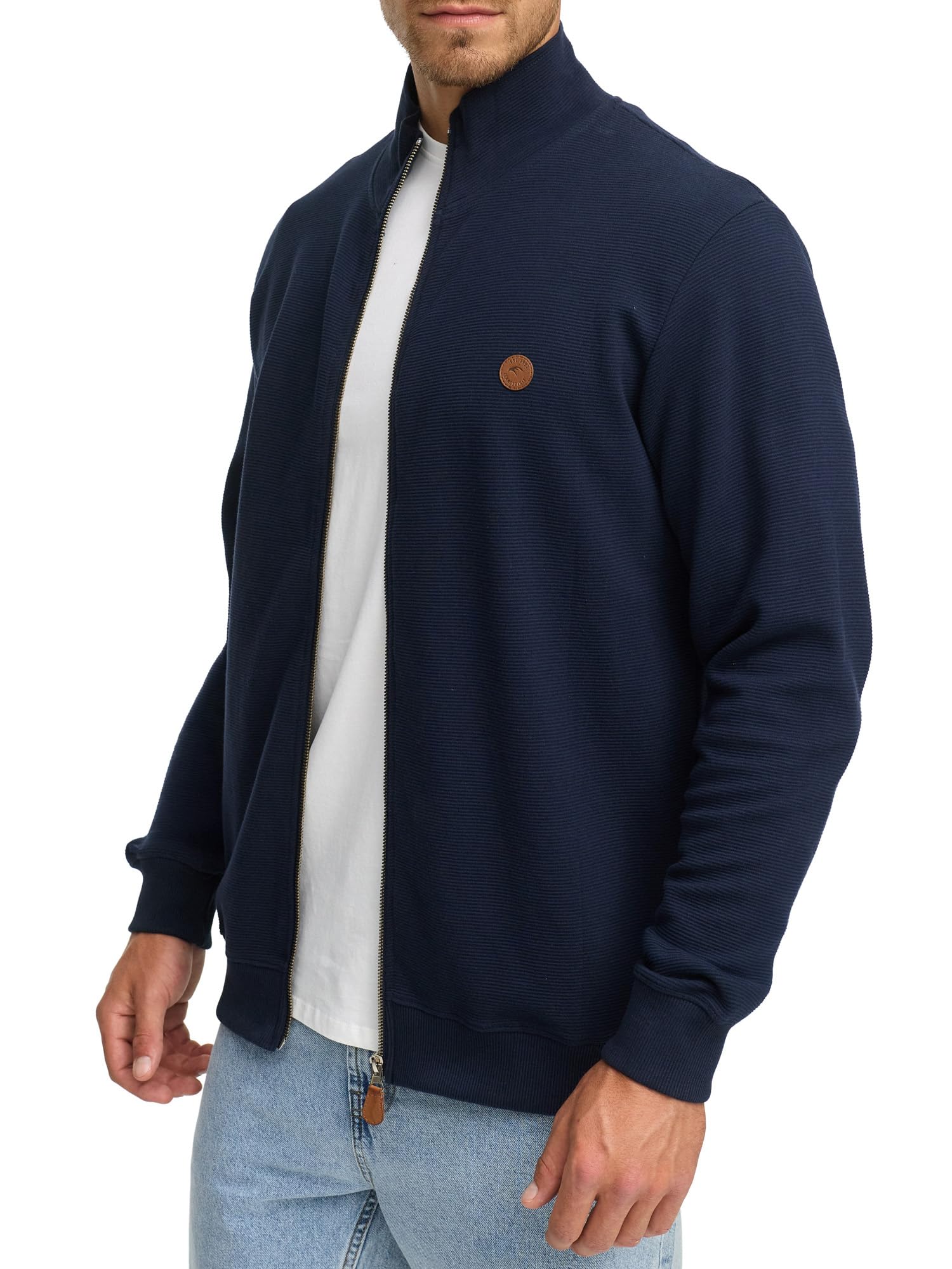 Indicode Herren INGuadalupe Strickjacke aus Baumwolle | Sweater mit RIPP-Bündchen Pullover für Männer