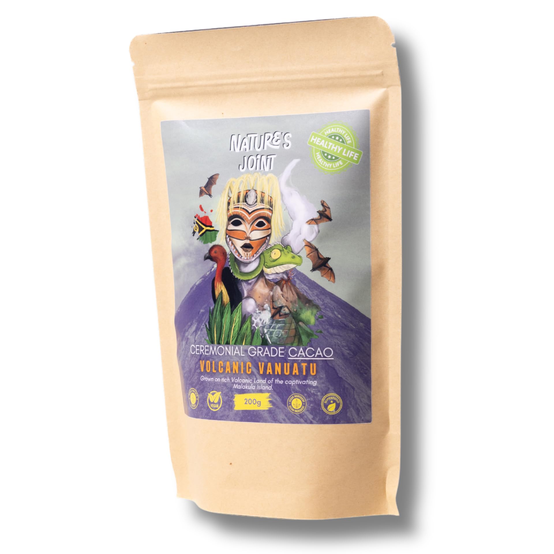 Volcanic Vanuatu Ceremonial grade cacao | blocks | vegan | gluten free | single ingredient | sugar free | (200g)