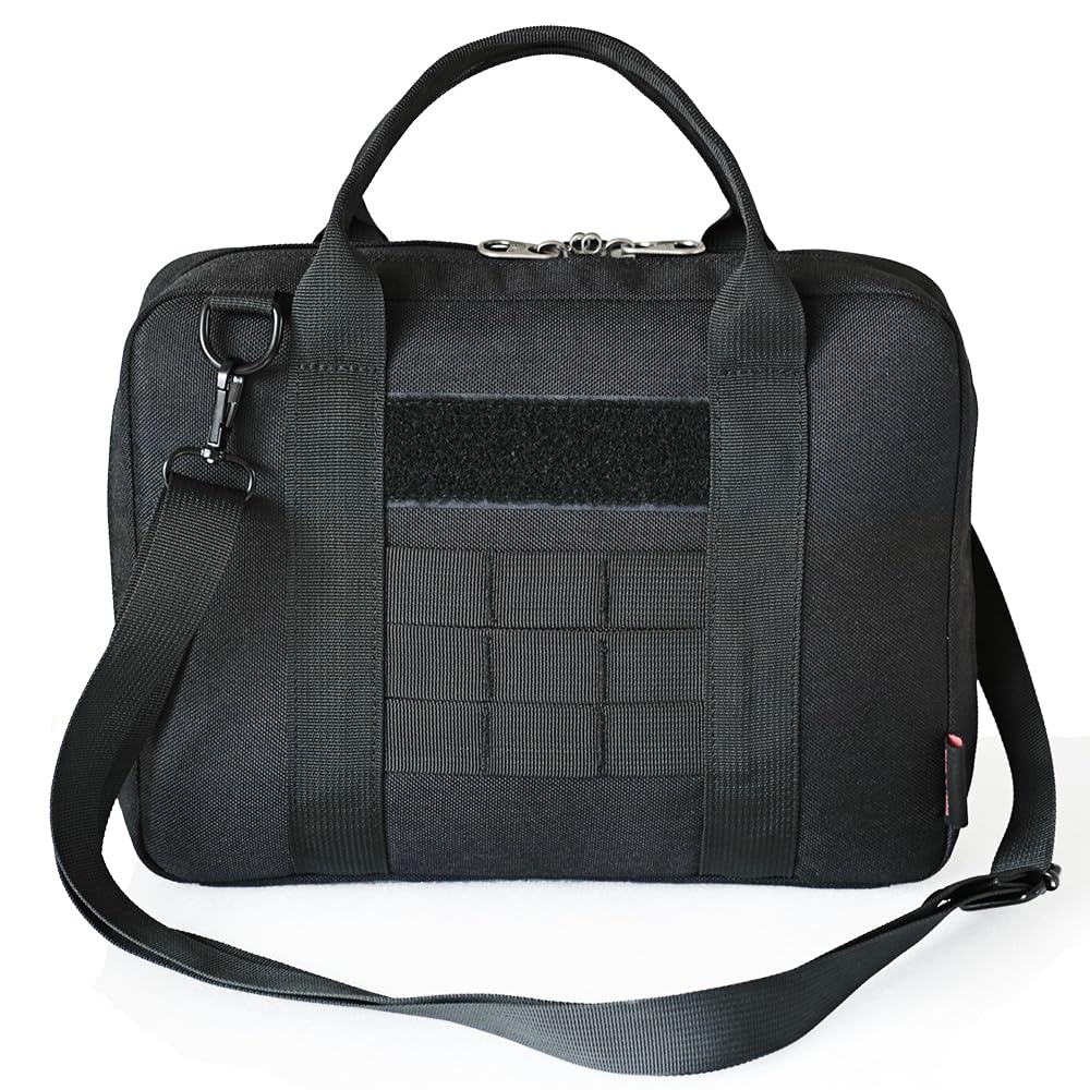 DUOLUDA Tactical soft pistol case Double Handgun Firearm Case Pistol Bag For Outdoor Hunting Shooting Range, Lockable Compartment pistol pouch, Additional Magazine Storage Slots