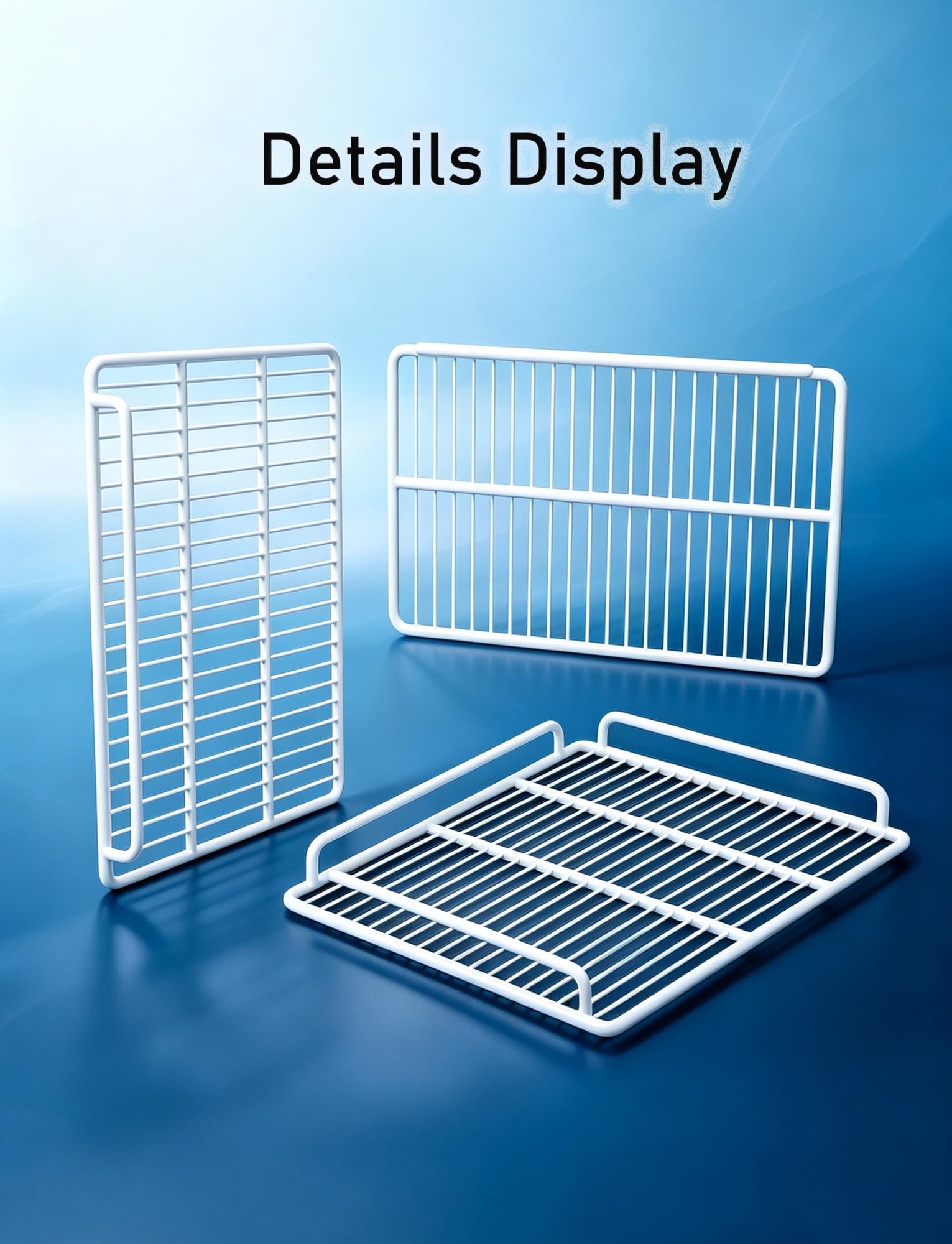 Set 2 Ripiani a Griglia for Frigo con Bordo, Mensola Congelatore | Acciaio al carbonio con bordo frontale da 2 cm, for frigo, congelatori e vetrine refrigerate(W54xD54cm)