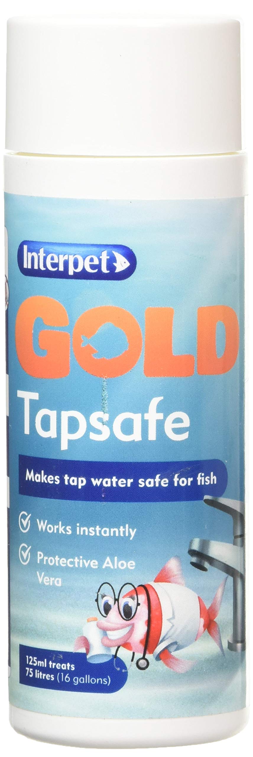 Interpet Gold Tapsafe for Goldfish Bowls, Fish Tanks, Aquariums, makes tapwater safe, 125ml