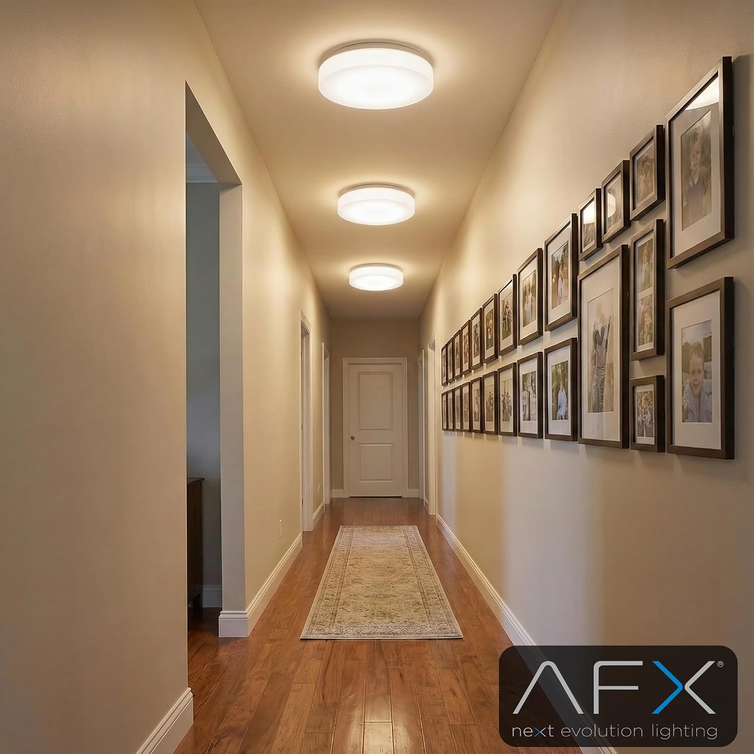 AFX Cirrus C2F11L5AJUDWH 11″ LED Flush Mount Ceiling Light | Adjustable 2700-5000K CCT | Up to 2690 Lumens | 120-277 V | Damp Rated | White Finish
