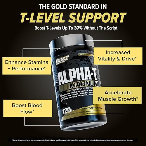 Miniatura 2 de Nutrex Research Soporte de testosterona Alpha-T Magnum para hombres | Suplemento anabólico con Tongkat Ali, Fadogia Agrestis, Shilajit y Ashwagandha