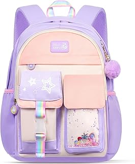 Sac à Dos Enfant, Sac D'école Cartable Maternelle, Cartable Fille Primaire de Grande Capacité, Sacs Scolaires Filles Imperméable Durable pour Enfants Fille