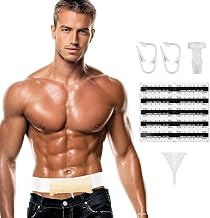 Urine Test Complete Kit with Silicone Funnel & 10 Temp Strips, Adjustable 43'' Concealed Storage Belt with Catheter & Lightweight Urine Bag for Tests, Travel and Emergencies (White, Size L)