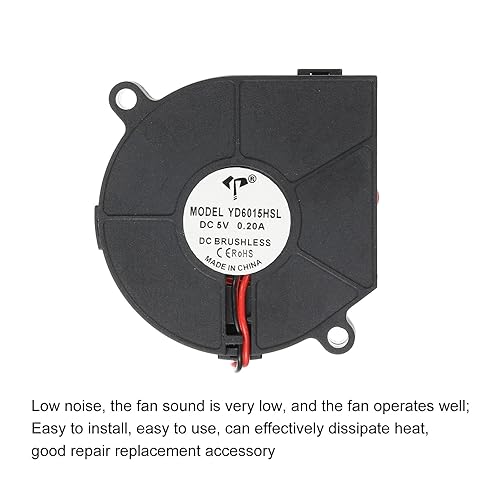 Miniatura 5 de MECCANIXITY Ventilador de enfriamiento sin escobillas DC 6015 2.362x2.362x0.591 in turbina Turbo doble rodamiento de bolas soplador de flujo