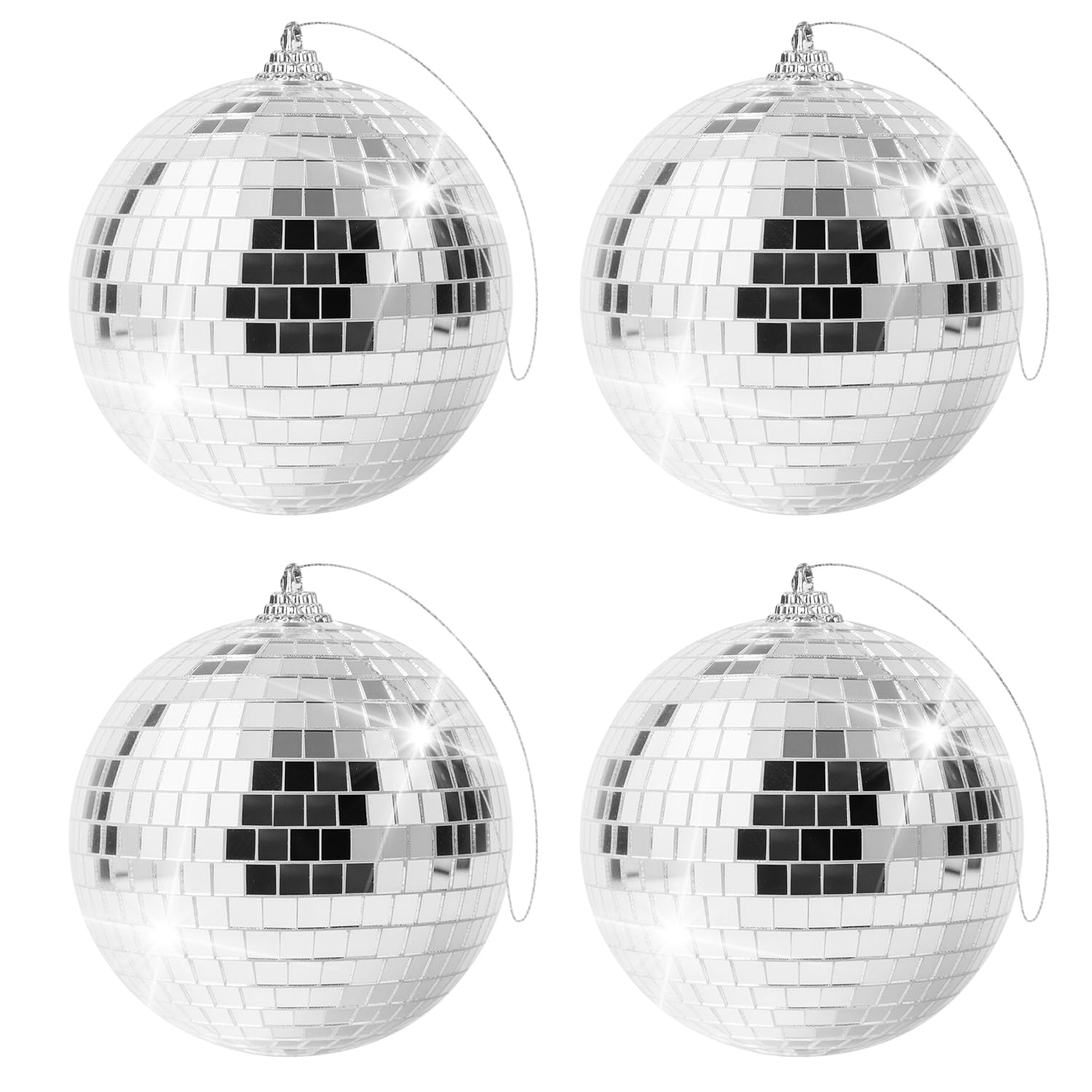 4 Stück 10cm Disco Spiegel Ball, Hängekugel Spiegelkugel,Discokugeln, Discokugeln Dekoration,für Weihnachtsbaum, Nachtclub Bar Dekoration, Hochzeitskulisse, Heimdekoration (4 Stück 10cm)