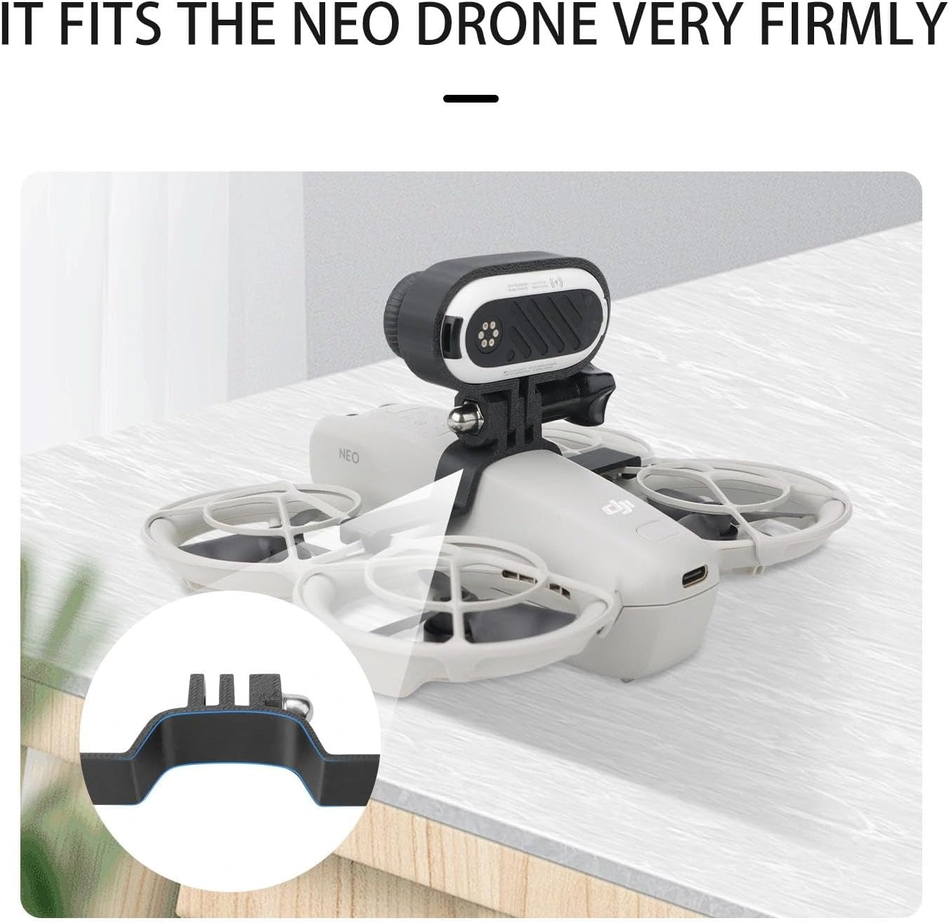 Neo Quadcopter Camera Mounts, NEO Top Mount Bracket for DJI Neo Drone Extension Adapter Compatible with Insta360 GO Utra/GO 3S /Go3 Camera, 14g Light Weight Vlog Accessories, Not for NEO 2