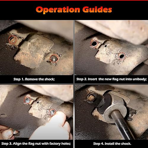 Miniatura 6 de Kit de tuercas de bandera de pasador de barra trasera para Jeep – Soporte de choque superior trasero, adecuado para Cherokee XJ-1082 4WD 2WD