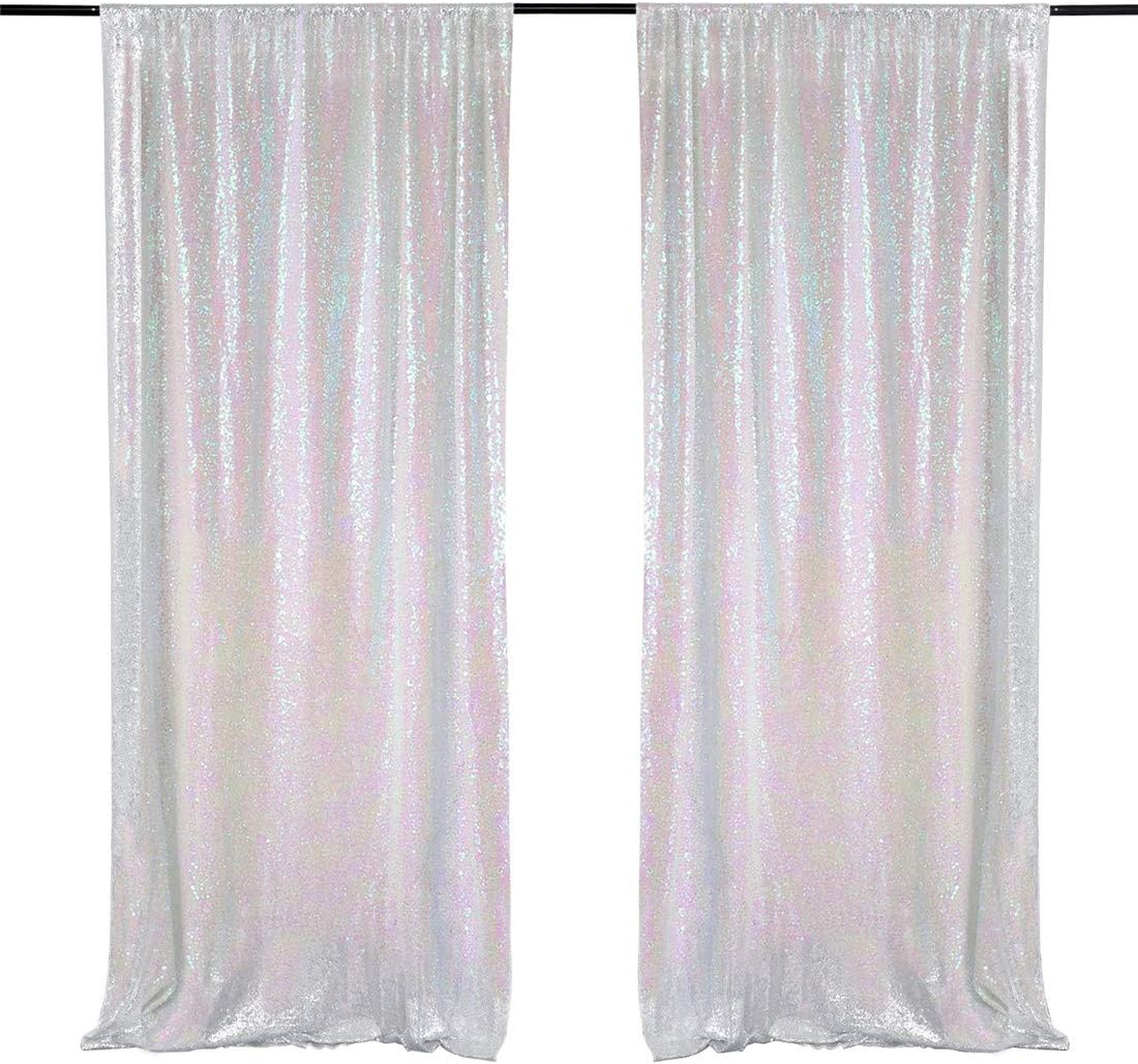 🛒 Flash Sale Sequin Curtains 2 Panels White Iridescent 2FTx8FT Sequin Photo Backdrop Sequin Backdrop Fabric Background Black Friday - 60% OFF Sequin Curtains 2 Panels White Iridescent 2FTx8FT Sequin Photo Backdrop Sequin Backdrop Fabric Background