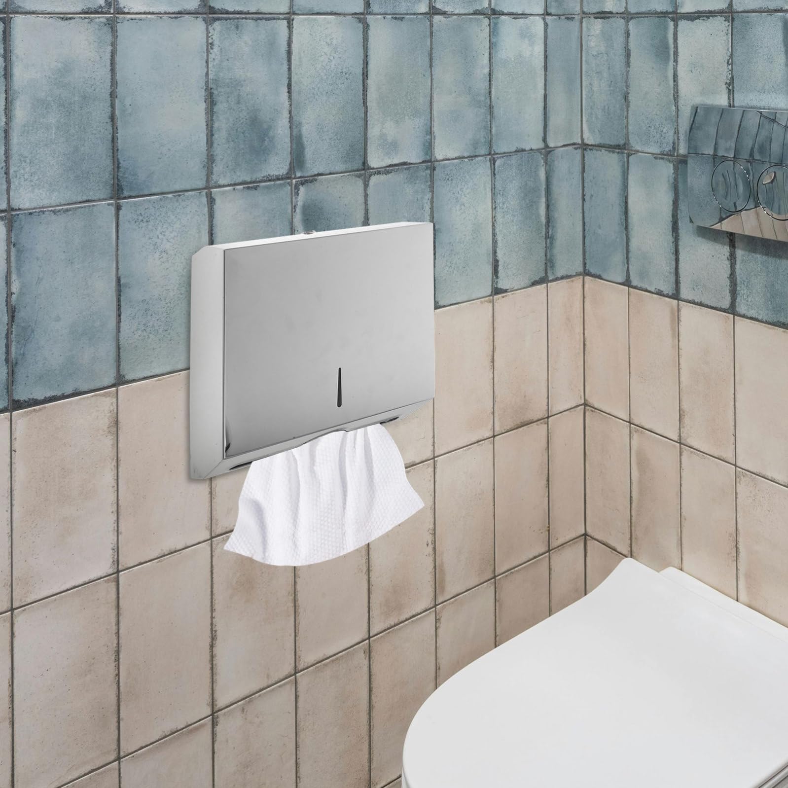 Dispensador de Toallas de Papel para Baño de Acero Inoxidable, Montaje en Pared, Resistente y Confiable para Hospitales y Baños Públicos