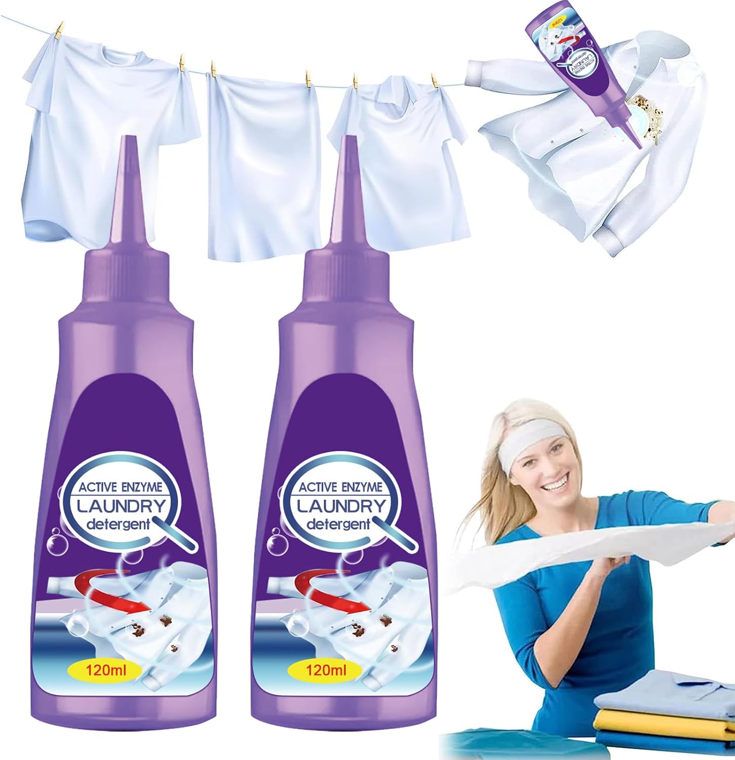 Active Enzyme Laundry Stain Remover Garment Stubborn