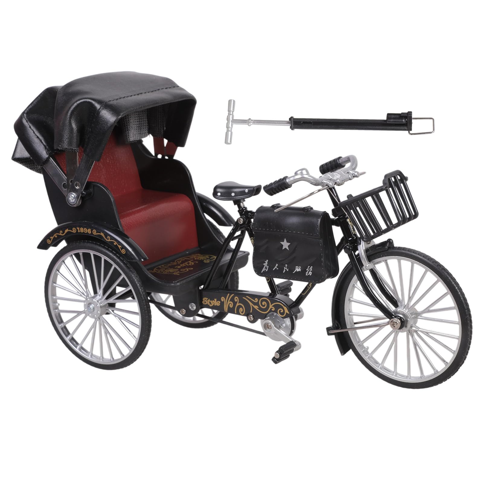 Maxtonser 1:10 Iron Three Wheeld Miniature Figurine Tricycle Model Creative Desktop Decoration For Adults Collectors