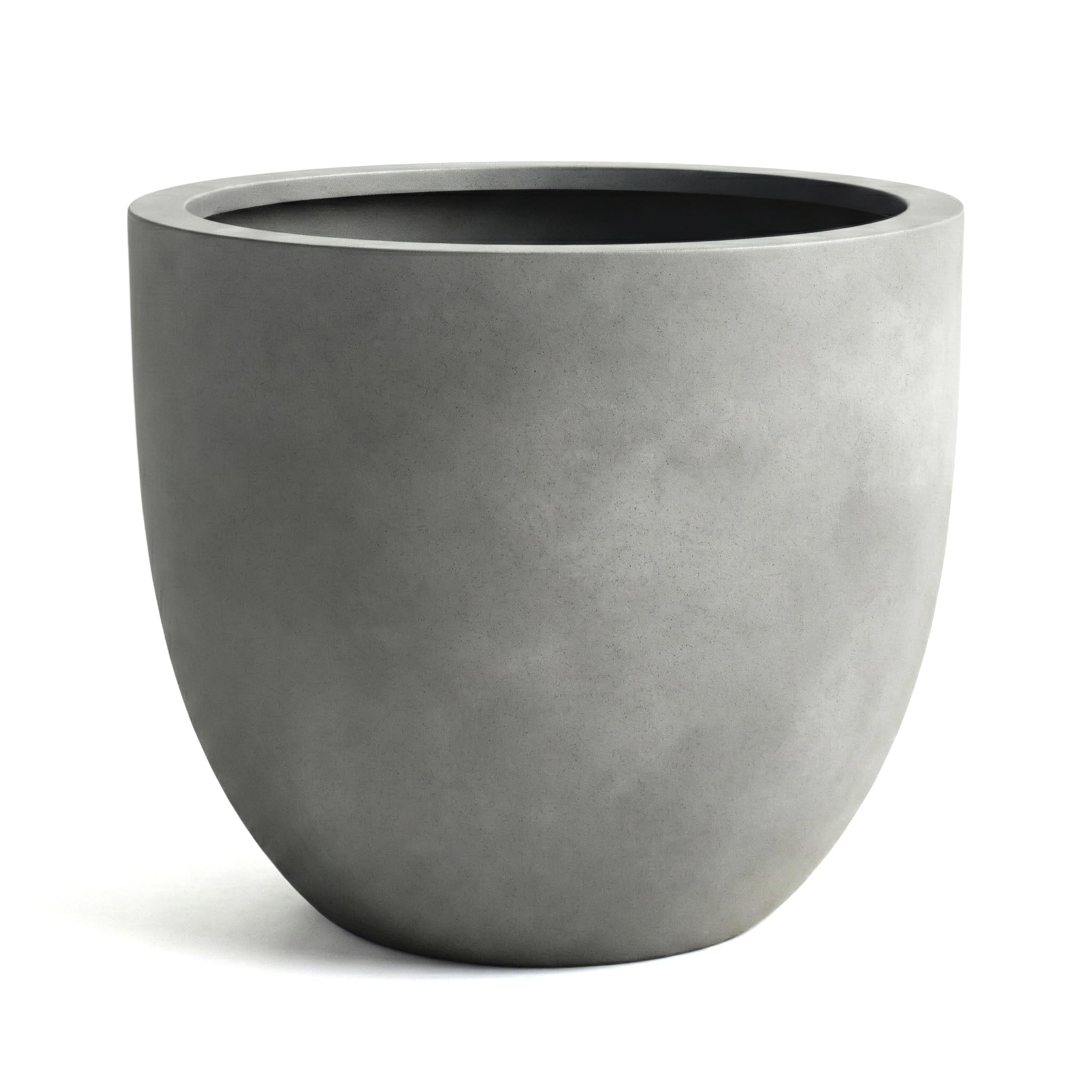 DTY Mount Belford 11.8'' D x 9.6'' H (Pot Opening 10.6") Fiberstone Egg Shaped Planter with Drainage Hole, Smooth Finishes, Weather Resistant for