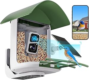 Smart Bird Feeder with Camera, WETCEAOM Bird Watching Camera with AI Identify Bird Species, Color Night Vision & Solar Panel, Auto Capture Bird Video, Ideal Gifts for Bird Lovers asin的图片