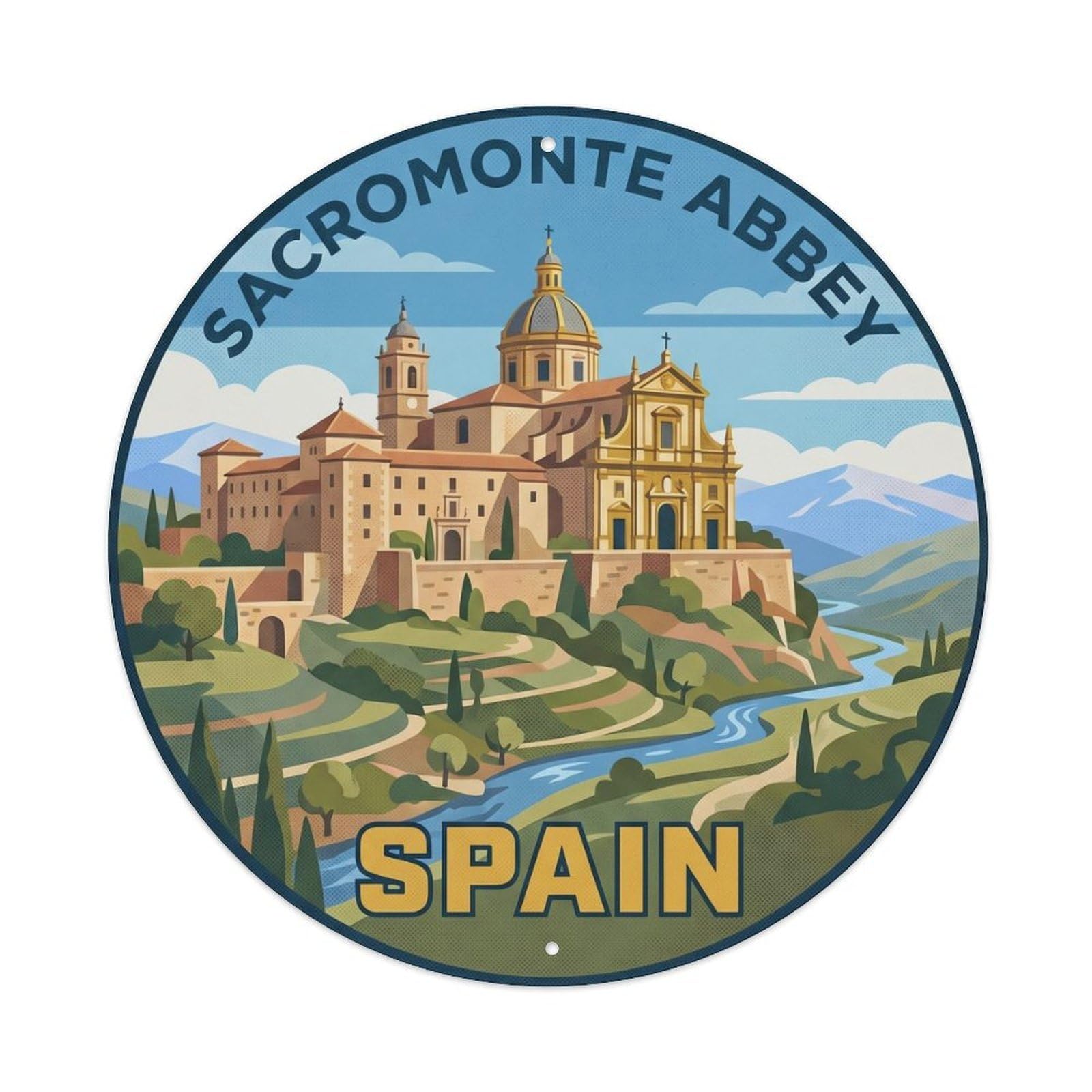 Granada Sacromonte Abbey Spain Historic Travel Metal Tin Sign