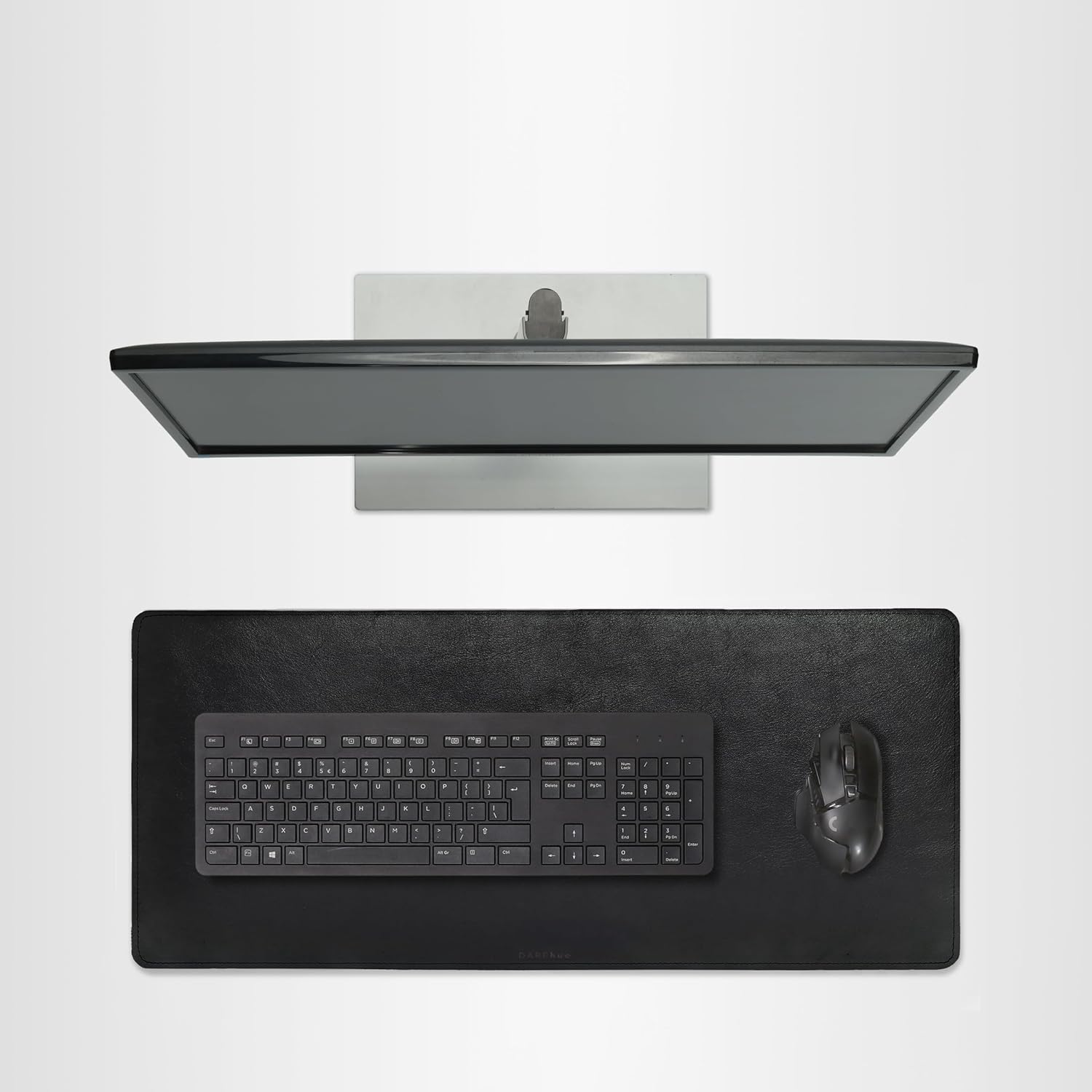 Full-Grain Leather Desk Pad - Black (L) - Premium Desk Mat with Non-Slip Backing, Thick 3mm, Office Desk Protector for Work & Gaming (Large 27.6 x 11.8 inch) – DAREhue
