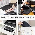 BAGAIL 4 Set Compression Packing Cubes Travel Expandable Packing Organizers(Black,4 Set）