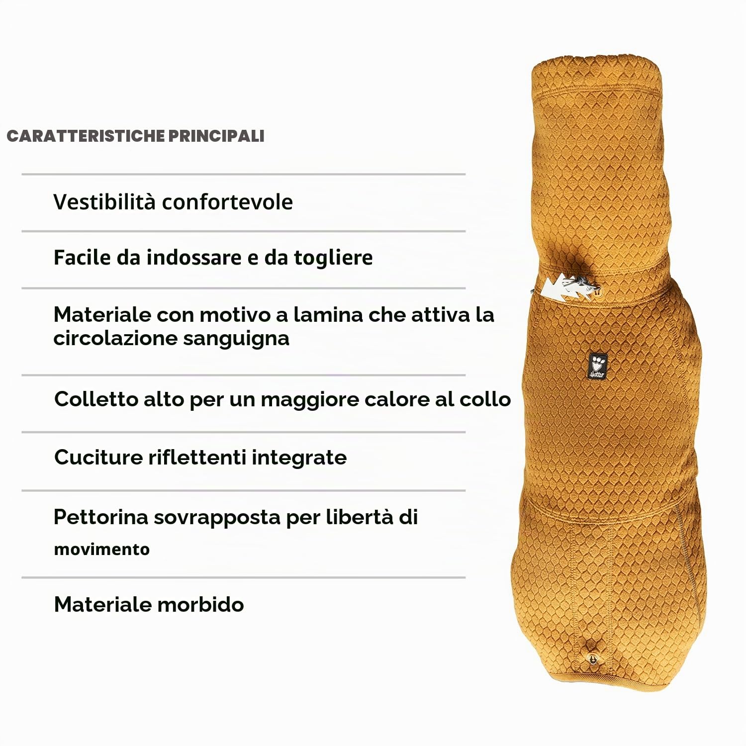 Hurtta Cappottino termico per cani ecologico, deserto, 25,4 cm
