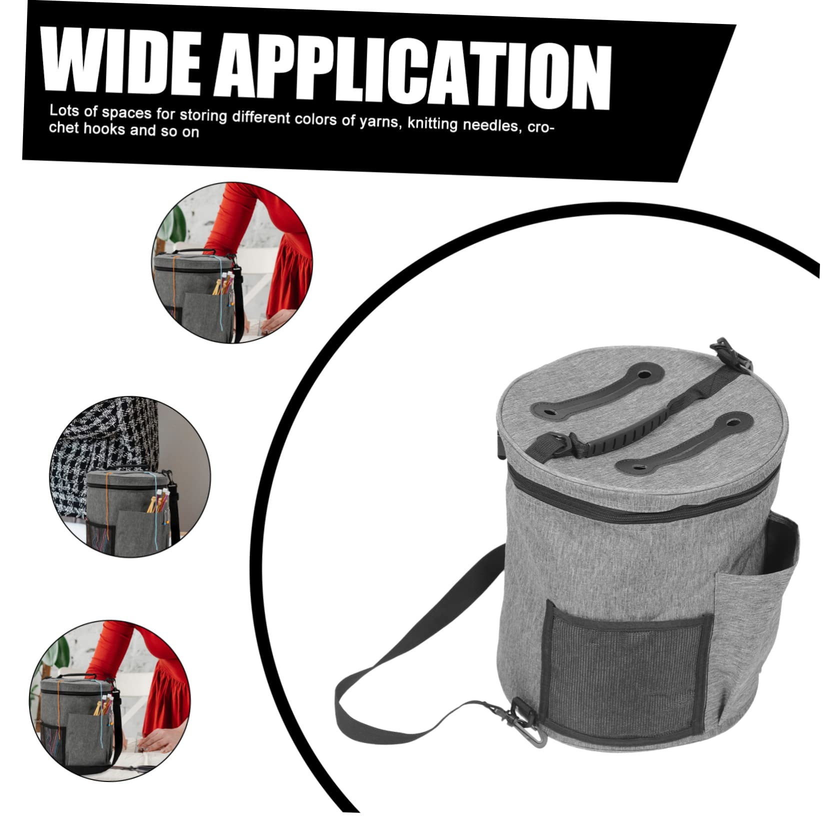 BESPORTBLE Organizer per Filati di Lana Borsa Portaoggetti per Uncinetto Scomparti Principali Contenitori per Gomitoli di Filato Porta Filati per Uncinetto Chiusura Lampo Resistente