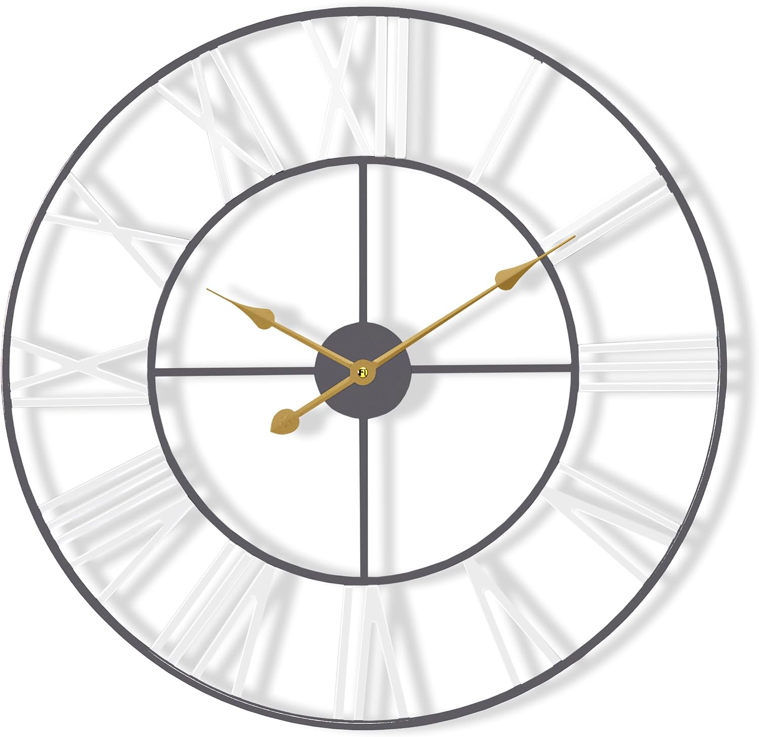 Sorbus Large Wall Clock for Living Room Decor - 16 inch Big Wall Clock Decorative - Battery Operated - Roman Numeral Analog Large Clock for Bedroom, Room, Home, Kitchen, Office, Wall Decor (White)
