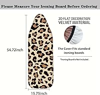Vista 4 de Funda para tabla de planchar con estampado de leopardo Nuxovilar, 15 x 54 pulgadas, se adapta a la mayoría de las tablas estándar, accesorio