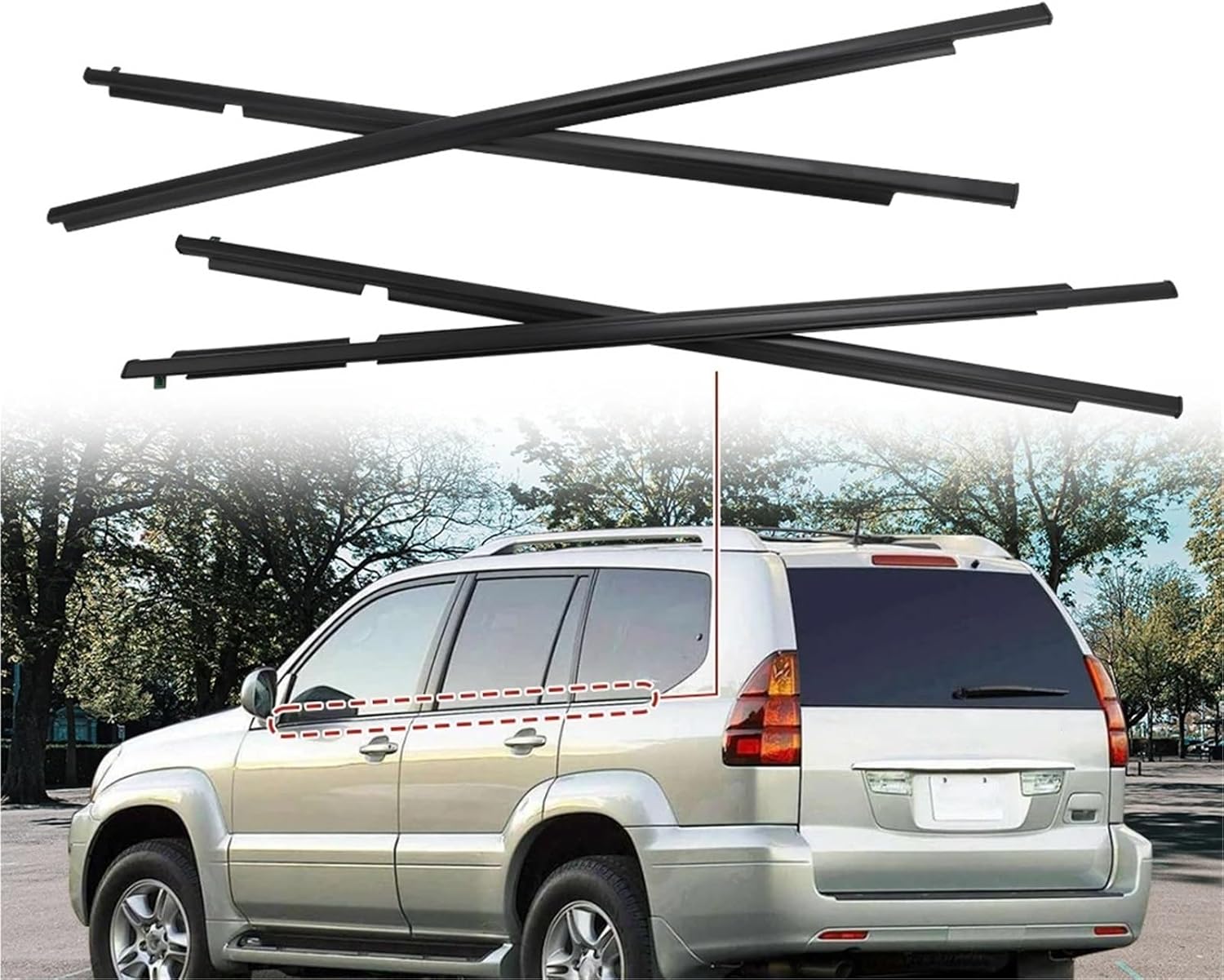 シールストリップ 用土地用クルーザープラド 120 シリーズ 2003 2004 2005-2009 車の外窓ウェザーストリップ防水