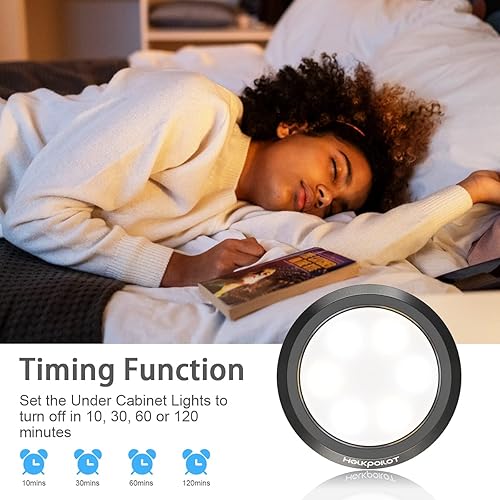 Miniatura 3 de HOLKPOILOT Luces de disco con control remoto, funciona con pilas debajo del gabinete, iluminación de disco debajo del mostrador, luces inalámbricas