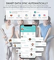 Vista 6 de ABLEGRID Báscula de grasa corporal, báscula de baño inteligente digital para peso corporal, pantalla LCD grande, 16 métricas de composición corporal