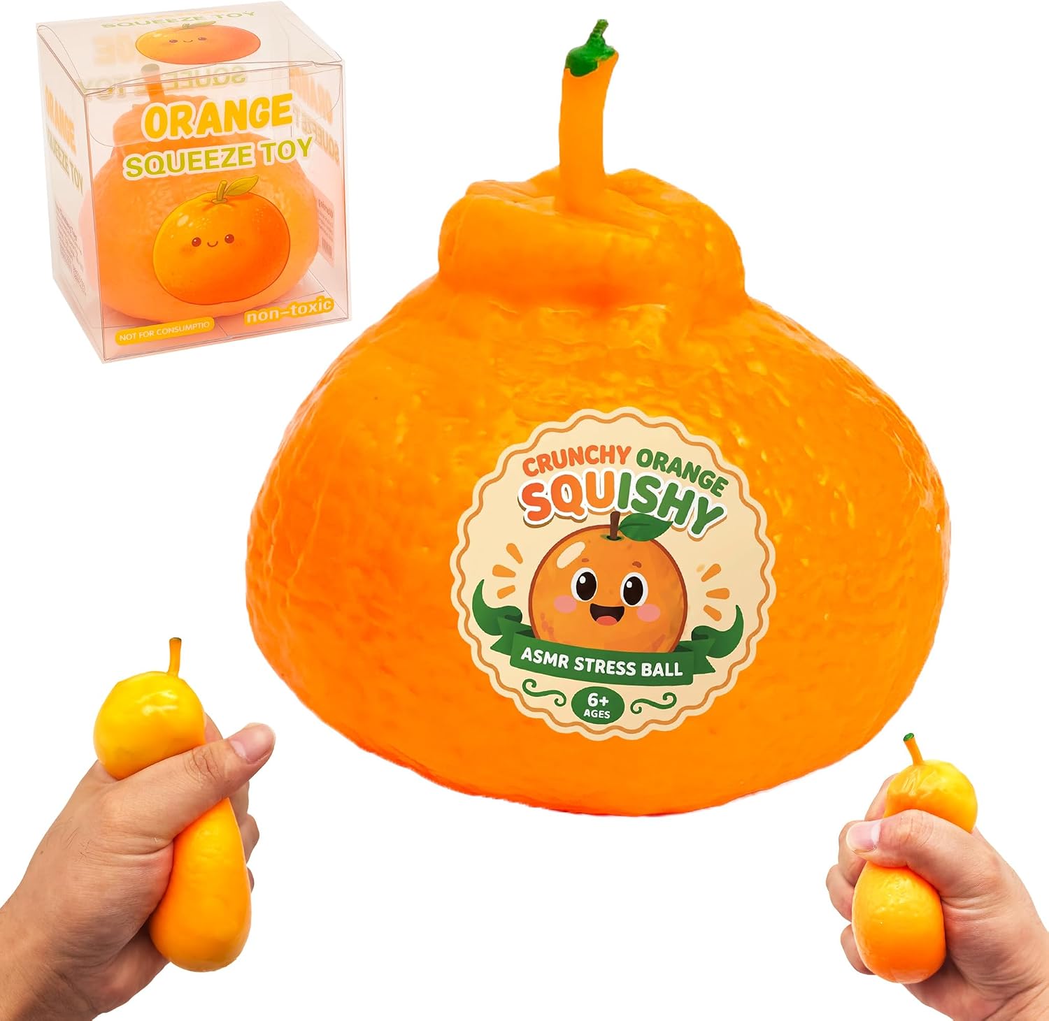Crunchy Orange Squishy Toys, Asmr Crunchy Squishy Stress Ball